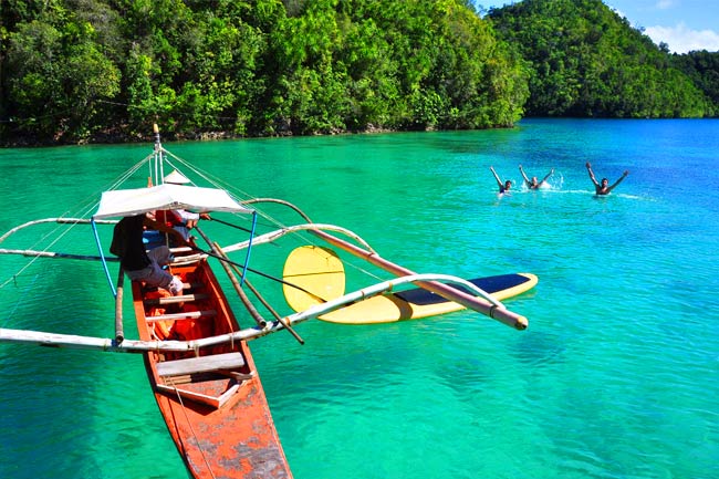 Vue d'un paddle de Siargao.